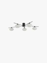Dar Lighting Jaspert Semi Flush Ceiling Light in Matt Black - thumbnail 1