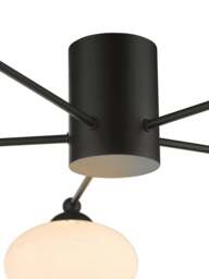Dar Lighting Jaspert Semi Flush Ceiling Light in Matt Black - thumbnail 2