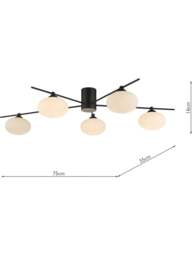 Dar Lighting Jaspert Semi Flush Ceiling Light in Matt Black - thumbnail 4