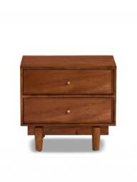 Barker and Stonehouse Sendai Wooden Bedside Table in Brown - thumbnail 1
