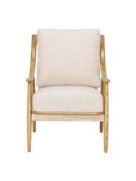 Barker and Stonehouse Runa Armchair, Cream in Neutral, Linen - thumbnail 2