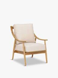 Barker and Stonehouse Runa Armchair, Cream in Neutral, Linen - thumbnail 1