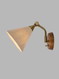 Heal's Dryden Wall Light Walnut/natural in Cream - thumbnail 3