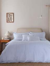 Murmur Juno Bedding Cover Set Blue in Linen, Cotton, Size King - thumbnail 2