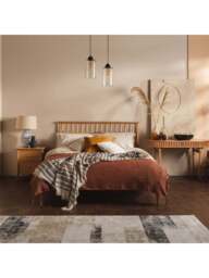 Barker and Stonehouse Teramo Light Brown Wood Spindle Bed Frame in Neutral, Size King - thumbnail 2