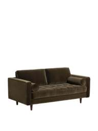 Barker and Stonehouse Hemingway Velvet Sofa in Green, Size 2 Seater - thumbnail 3