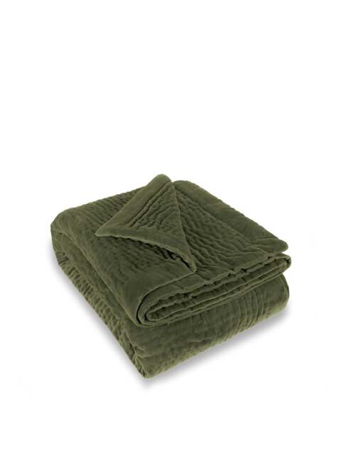 Voyage Haze Velvet Throw in Steel, Size 140x220cm - image 1