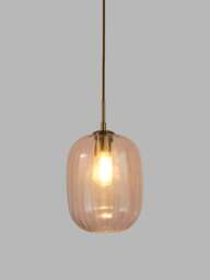 Heal's Nicholson Optic Glass Long Pendant in White, Size 20cm - thumbnail 2