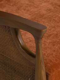 Barker and Stonehouse Fabric Accent Chair With Rattan in Orange - thumbnail 3
