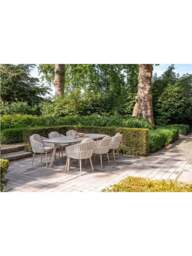 4 Seasons Outdoor Eva 6-Seat Outdoor Dining Set With Manolo Barrel Ceramic Table, Size 180cm - thumbnail 2