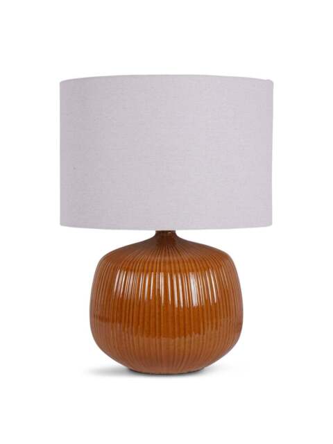 Libra Interiors Bruno Ceramic Table Lamp Burnt Ochre in Ochre Brown, Size 38x38x51 - image 1