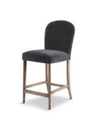 Barker and Stonehouse Maurice Boucle Counter Stool With Brass Studs in Grey