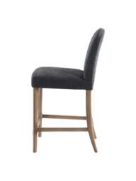 Barker and Stonehouse Maurice Boucle Counter Stool With Brass Studs in Grey - thumbnail 3