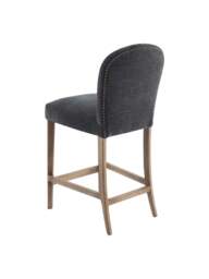 Barker and Stonehouse Maurice Boucle Counter Stool With Brass Studs in Grey - thumbnail 4