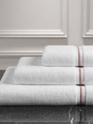 Fenwick at Home Claygate Towel Blush in White/Blush, Cotton, Size Bath - thumbnail 2