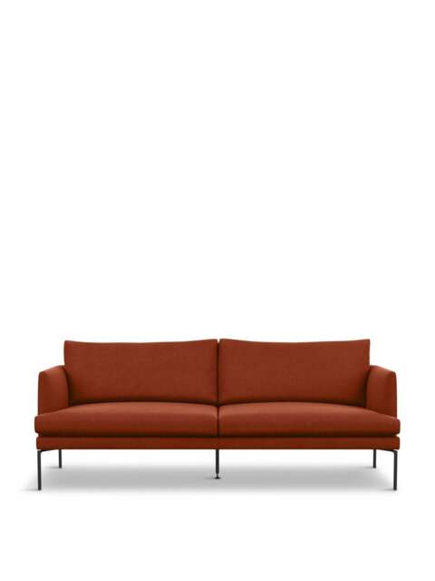 Heal's Matera 3 Seater Sofa Nobilis Velvet Rust in Red, Size 200x87x82