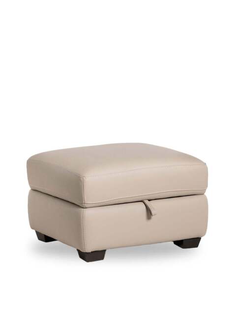 Barker and Stonehouse Arno Storage Footstool in Neutral, Leather - image 1
