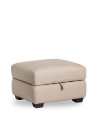 Barker and Stonehouse Arno Storage Footstool in Neutral, Leather