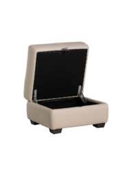Barker and Stonehouse Arno Storage Footstool in Neutral, Leather - thumbnail 4