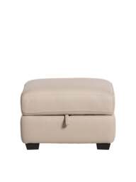 Barker and Stonehouse Arno Storage Footstool in Neutral, Leather - thumbnail 2
