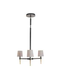Libra Interiors Stella Three Light Pendant With Shades in brown