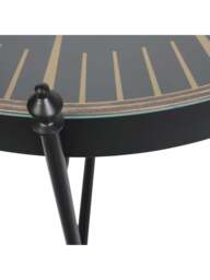 Libra Interiors Palladium Coffee Table With Moving Dials in Black Gold, Size 100x100x51 - thumbnail 3
