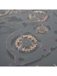Libra Interiors Palladium Coffee Table With Moving Dials in Black Gold, Size 100x100x51 - thumbnail 2