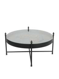 Libra Interiors Palladium Coffee Table With Moving Dials in Black Gold, Size 100x100x51 - thumbnail 5