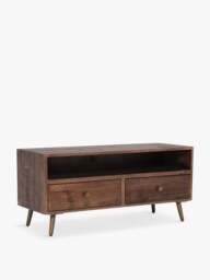 Barker and Stonehouse Modi Reclaimed Wood Lowline Tv Cabinet With 2 Drawers in Reclaimed Wood And Pine