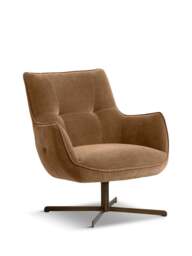Barker and Stonehouse Milne Rustic Swivel Armchair in Light Brown Velvet