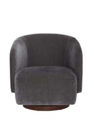 Barker and Stonehouse Pellaro Velvet Swivel Armchair, in Grey - thumbnail 3