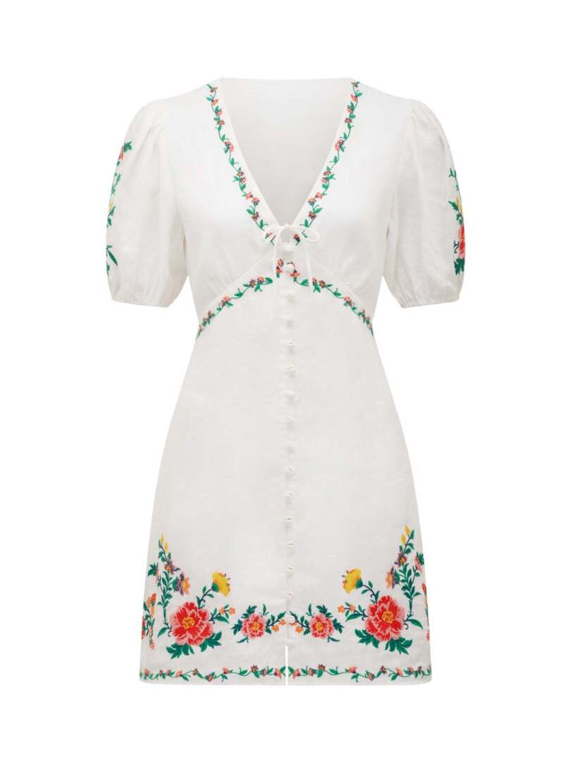 chinese dress ladies LIVIA WHITE EMBROIDERED MINI DRESS – SHOPQUEI