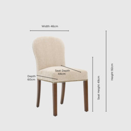 Barker and Stonehouse Gable Fabric Dining Chair in Neutral - thumbnail 2