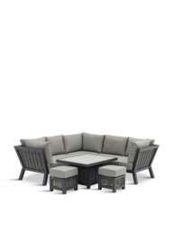 Bramblecrest Tuscan 8-Seater Wicker Garden Corner Sofa Set in grey