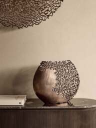 Libra Interiors Apo Coral Raw Bronze Ellipse Vase Bronze - thumbnail 3
