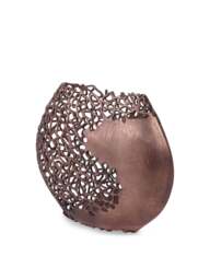 Libra Interiors Apo Coral Raw Bronze Ellipse Vase Bronze - thumbnail 1