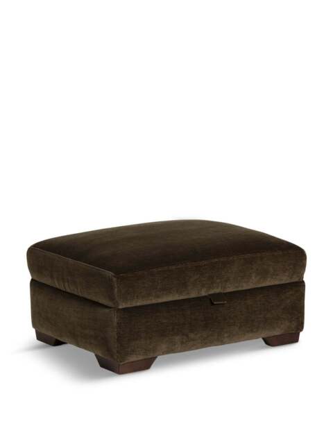 Barker and Stonehouse Tahoma Fabric Storage Footstool in Green - image 1