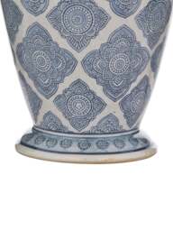 Dar Lighting Ely Table Lamp Blue Base in Blue Ceramic, Cotton - thumbnail 3