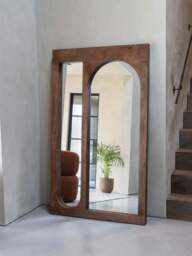 Libra Interiors Monterey Wooden Floor Standing Mirror in Brown, Size 180x108x6 - thumbnail 2