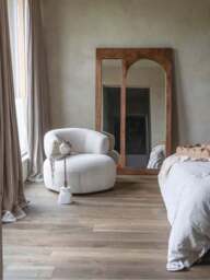 Libra Interiors Monterey Wooden Floor Standing Mirror in Brown, Size 180x108x6 - thumbnail 3