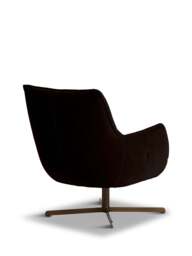 Barker and Stonehouse Milne Dark Brown Fabric Swivel Armchair in Dark Brown Velvet - thumbnail 4
