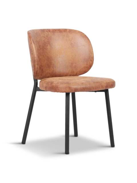Barker and Stonehouse Elodie Tan Curved Fabric Dining Chair in Neutral