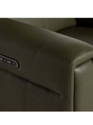 Barker and Stonehouse Kerren Fabric Recliner Armchair in Green, Leather - thumbnail 4