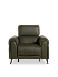 Barker and Stonehouse Kerren Fabric Recliner Armchair in Green, Leather