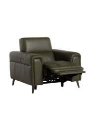 Barker and Stonehouse Kerren Fabric Recliner Armchair in Green, Leather - thumbnail 2