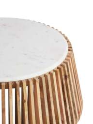 Barker and Stonehouse Ombra Mango Wood Coffee Table With Marble Top in Neutral - thumbnail 2