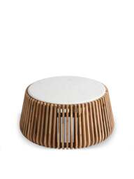 Barker and Stonehouse Ombra Mango Wood Coffee Table With Marble Top in Neutral - thumbnail 1