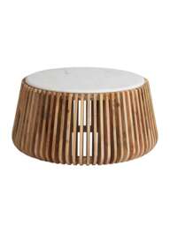 Barker and Stonehouse Ombra Mango Wood Coffee Table With Marble Top in Neutral - thumbnail 3