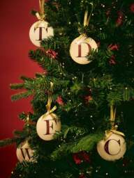 Tinker Tailor Enamel Round Alphabet Letter Bauble White / Red in White/Red - thumbnail 2