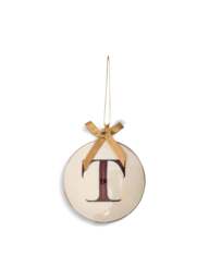 Tinker Tailor Enamel Round Alphabet Letter Bauble White / Red in White/Red - thumbnail 1